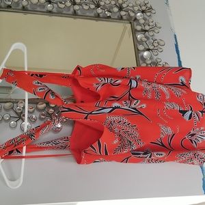 Orange floral blouse